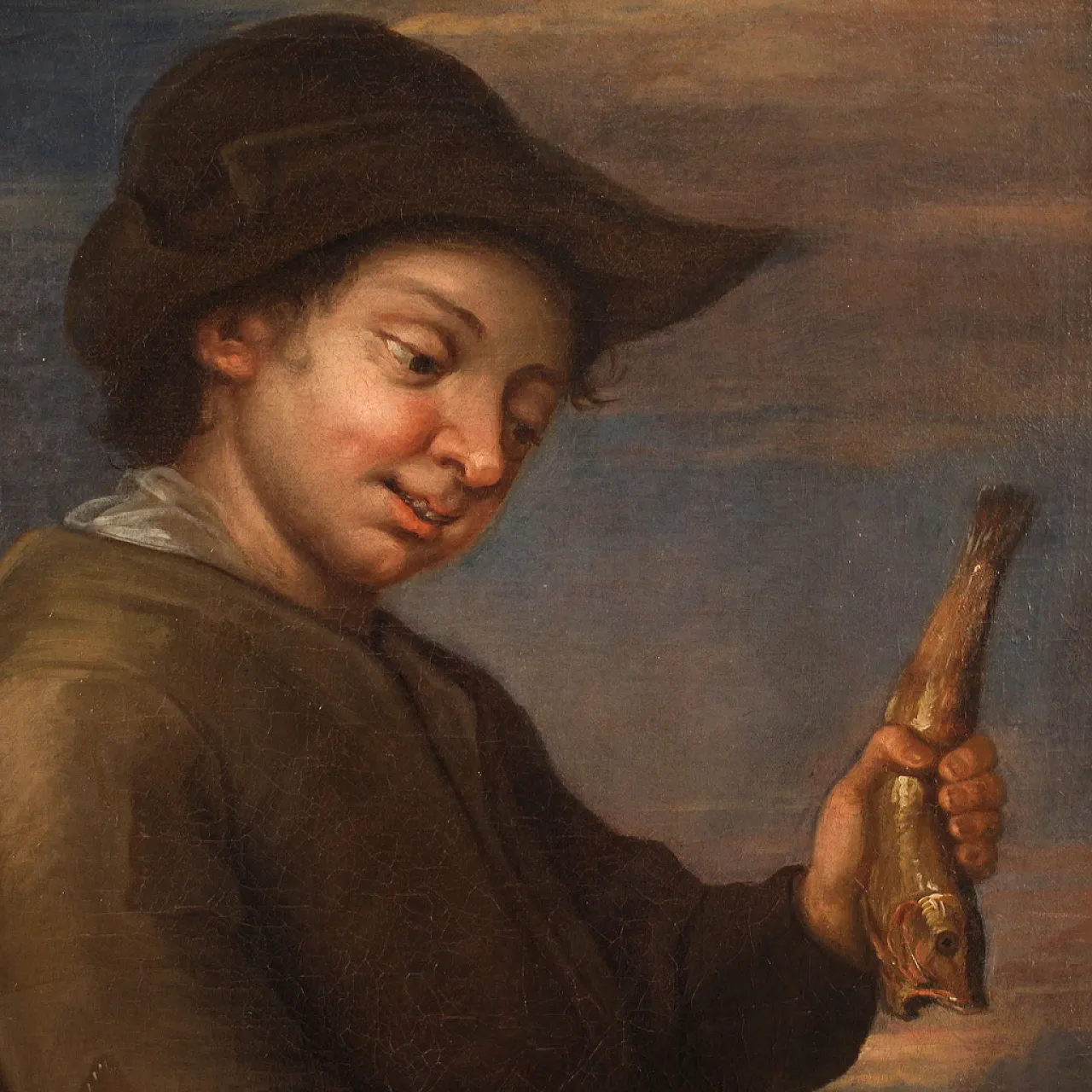 Grande dipinto spagnolo con scena di genere, '700 6