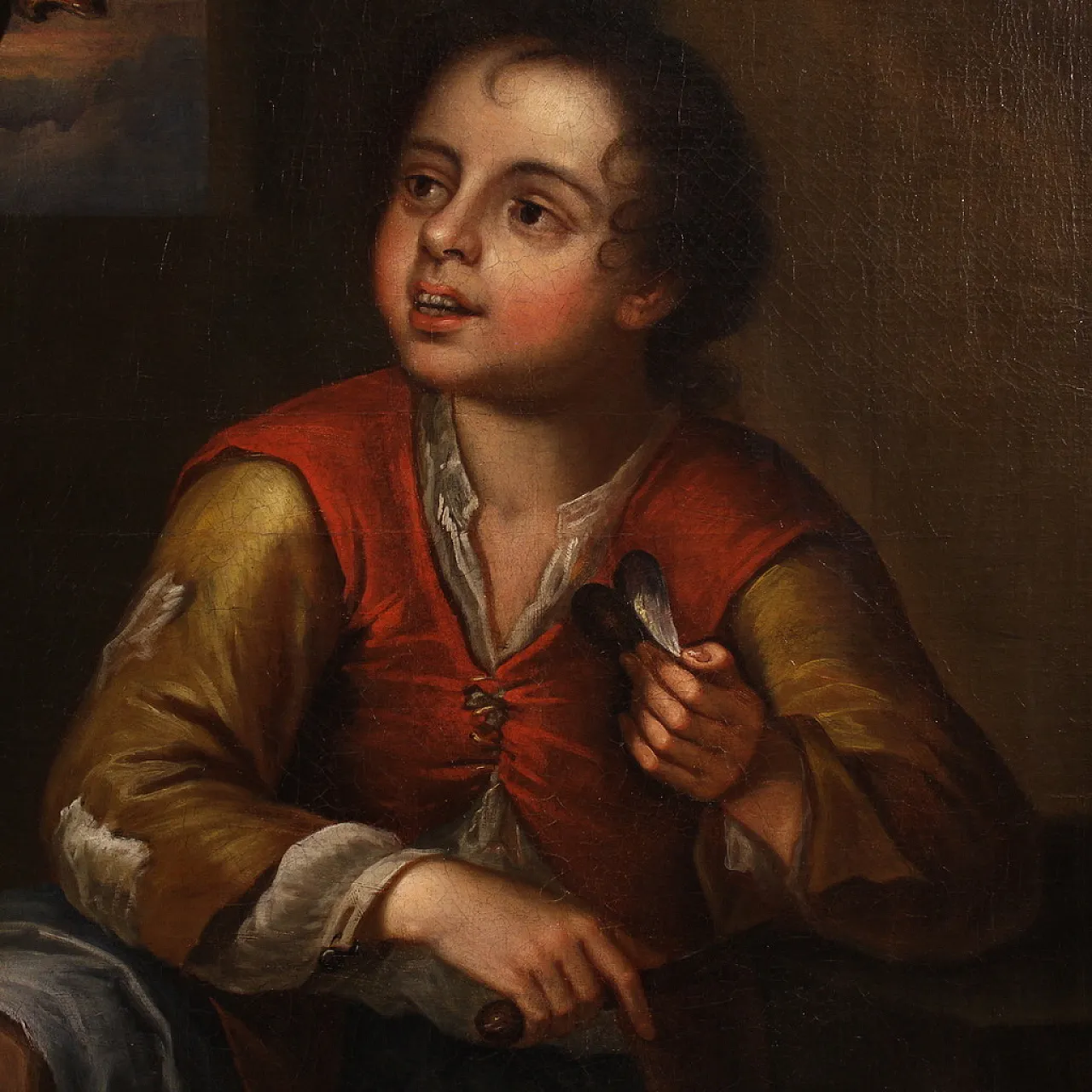 Grande dipinto spagnolo con scena di genere, '700 13