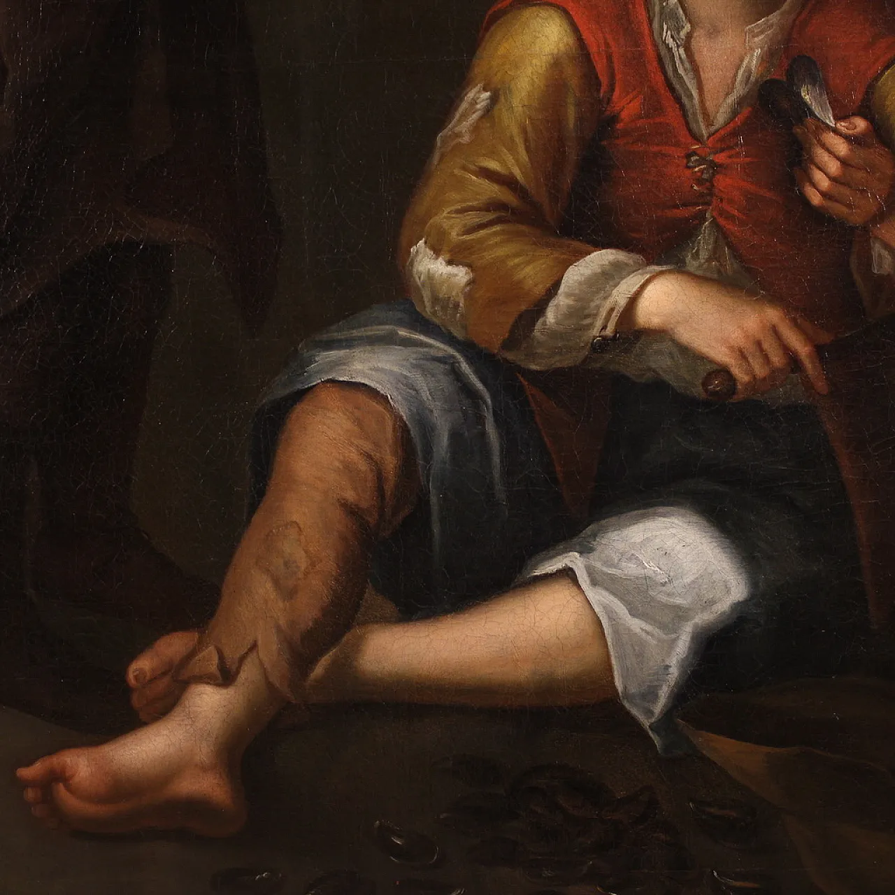 Grande dipinto spagnolo con scena di genere, '700 14