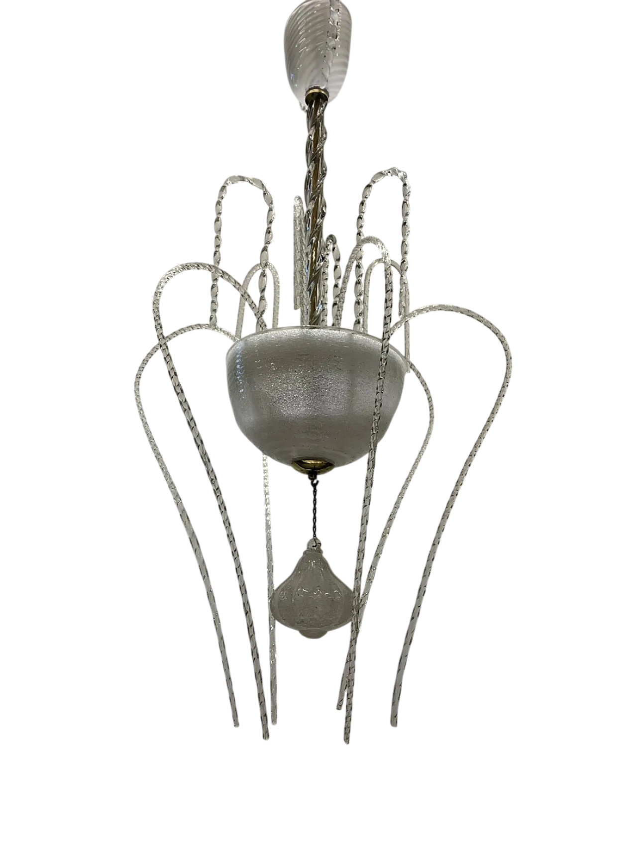 Lampadario in vetro di Murano attribuito a Seguso, anni '50 6