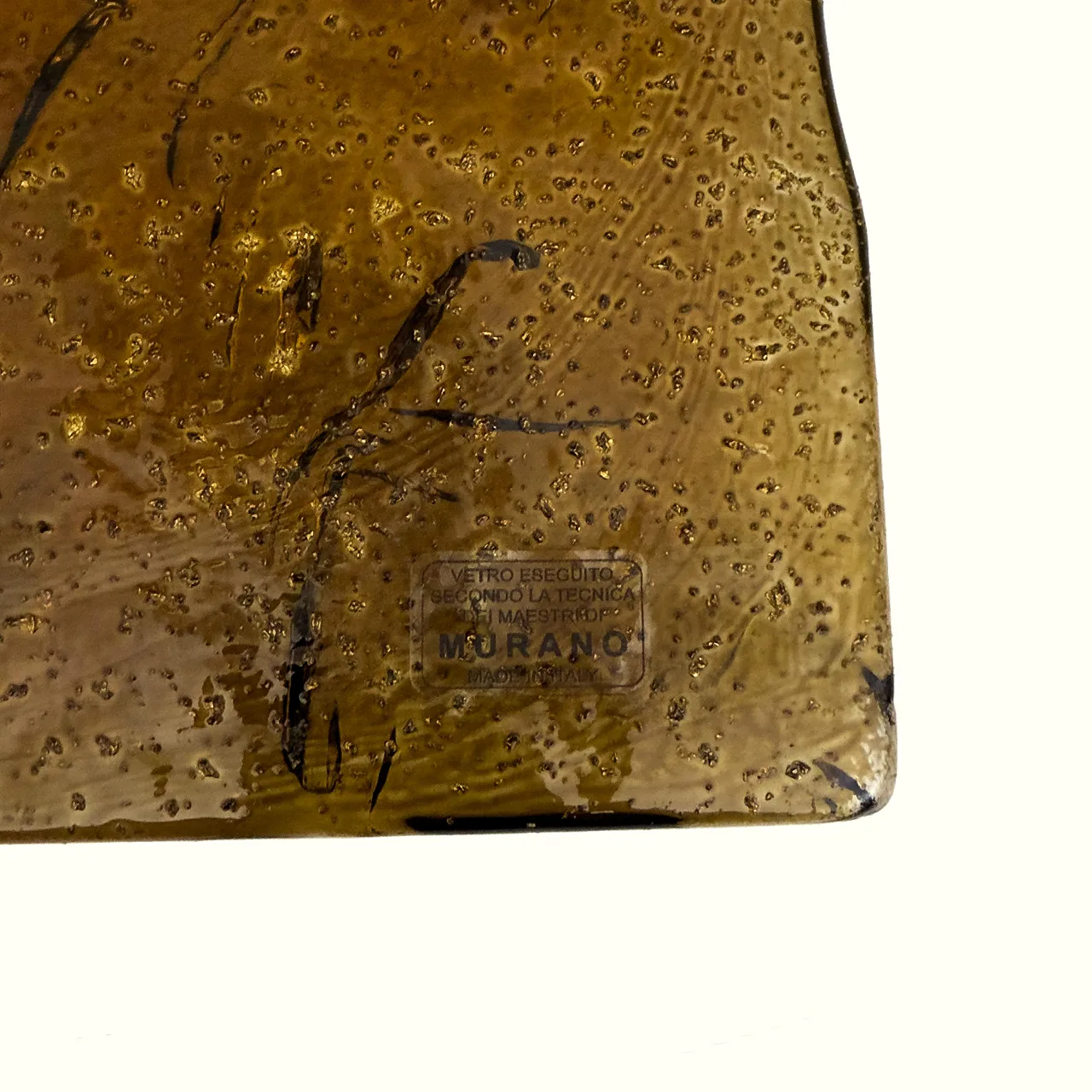 Coppia di lampade in vetro di Murano ambrato e ottone, anni 2000 12