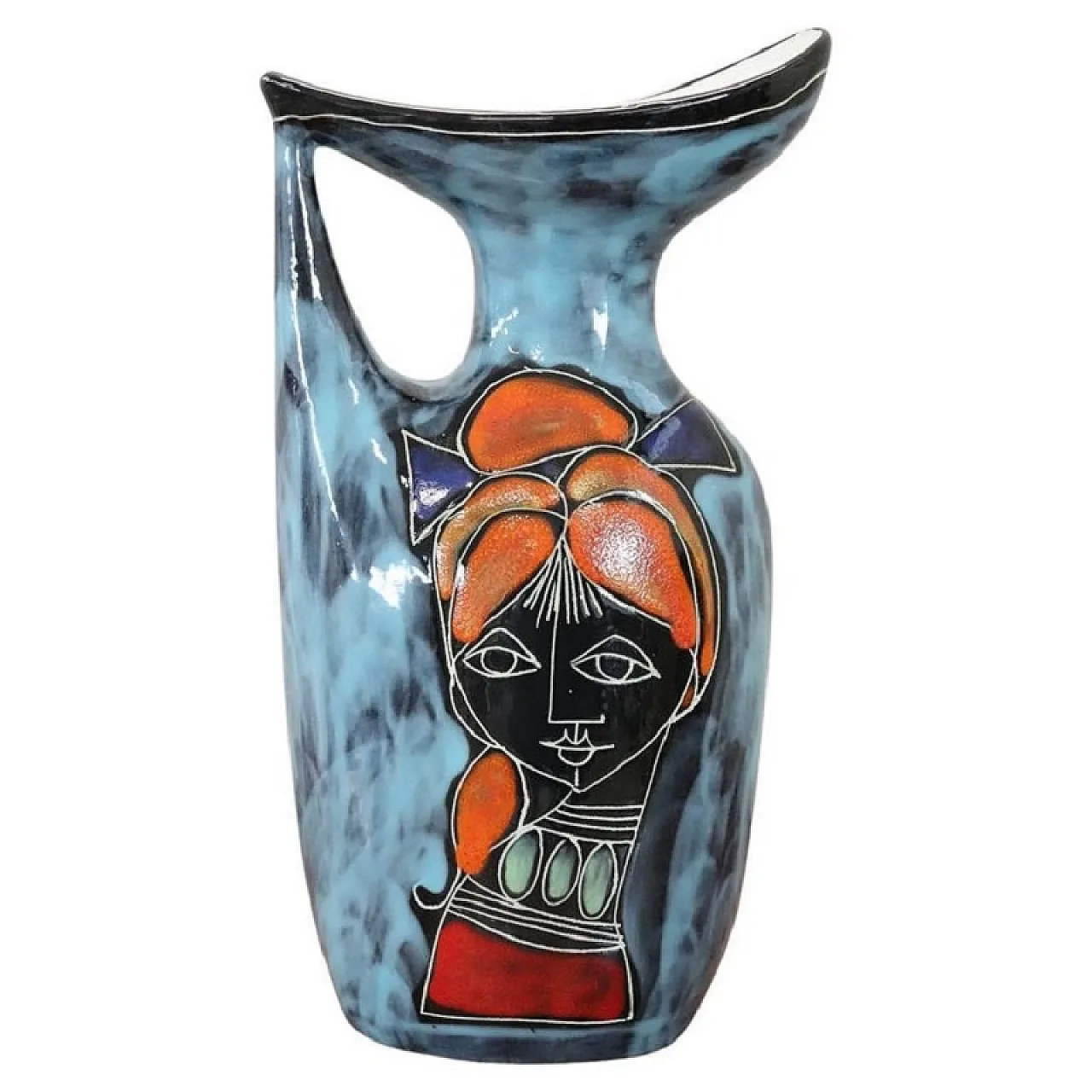Decorated ceramic vase, 1960s 1