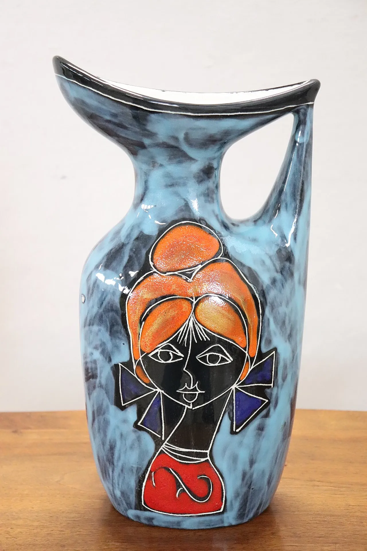 Decorated ceramic vase, 1960s 4