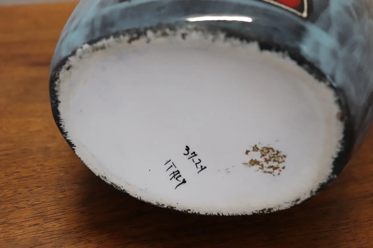 Decorated ceramic vase, 1960s 7