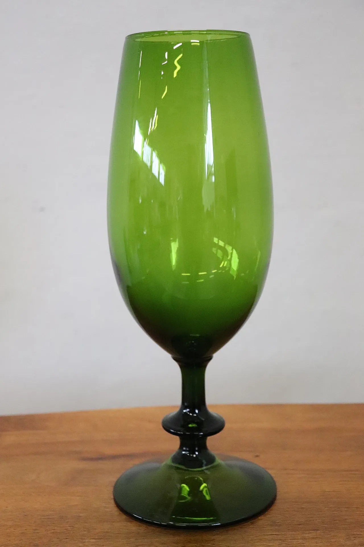 Vaso in vetro verde di Empoli, anni '60 2