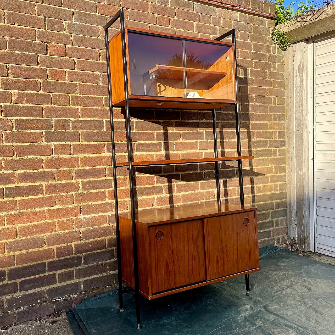 Avalon Ladderax modular teak reak shelf, 1960s 1