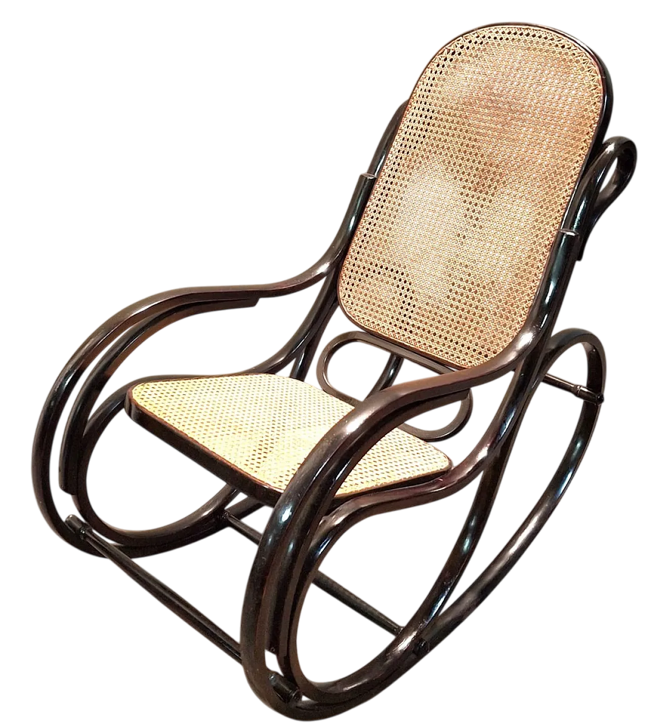 Rocking Chair in Beech and Fabric by Jacob & Josef Kohn, 20th century 9