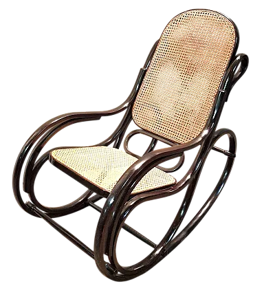 Rocking Chair in Beech and Fabric by Jacob & Josef Kohn, 20th century
