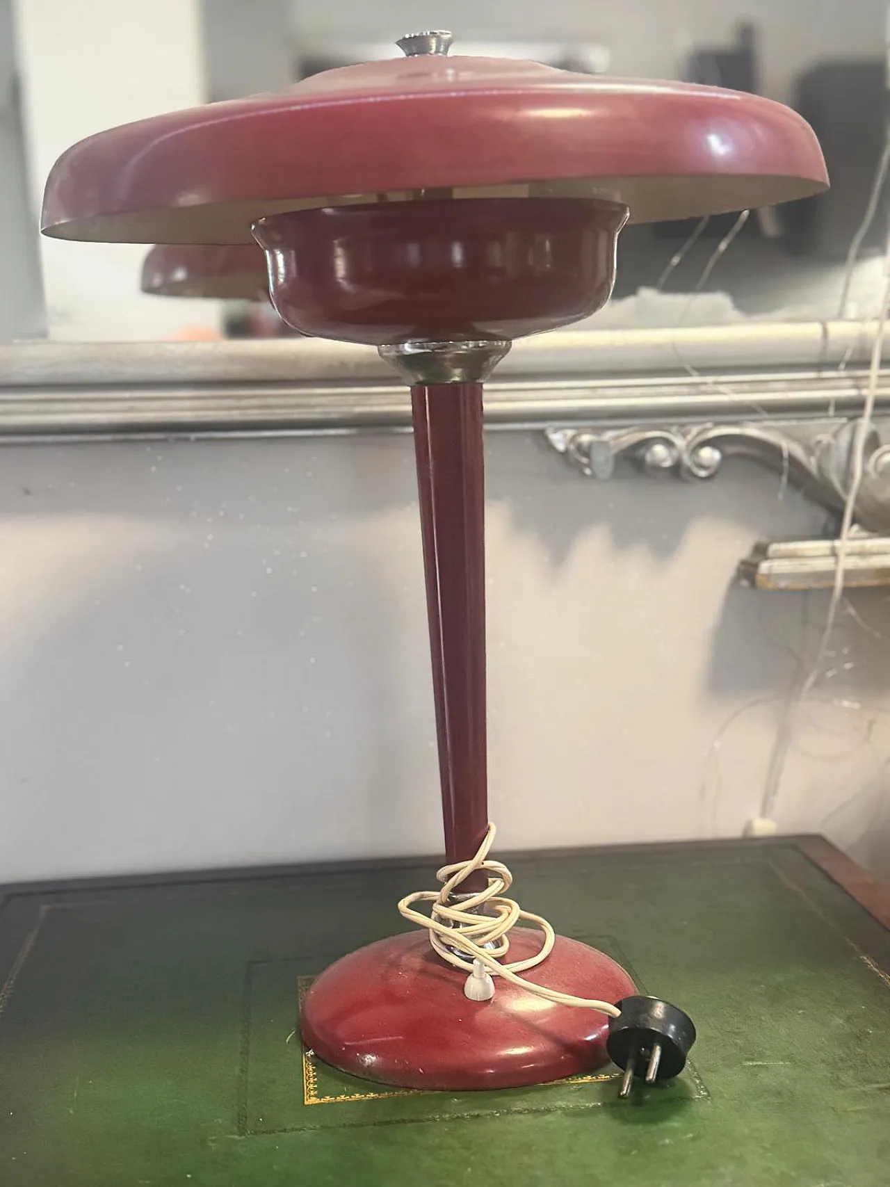 Red Ministerial mushroom lamp, 1950s 2