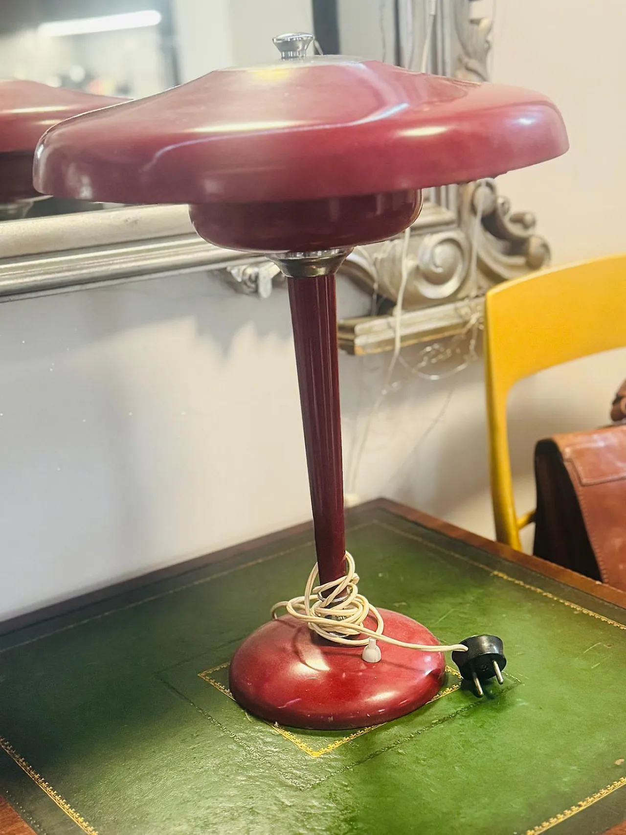 Red Ministerial mushroom lamp, 1950s 3