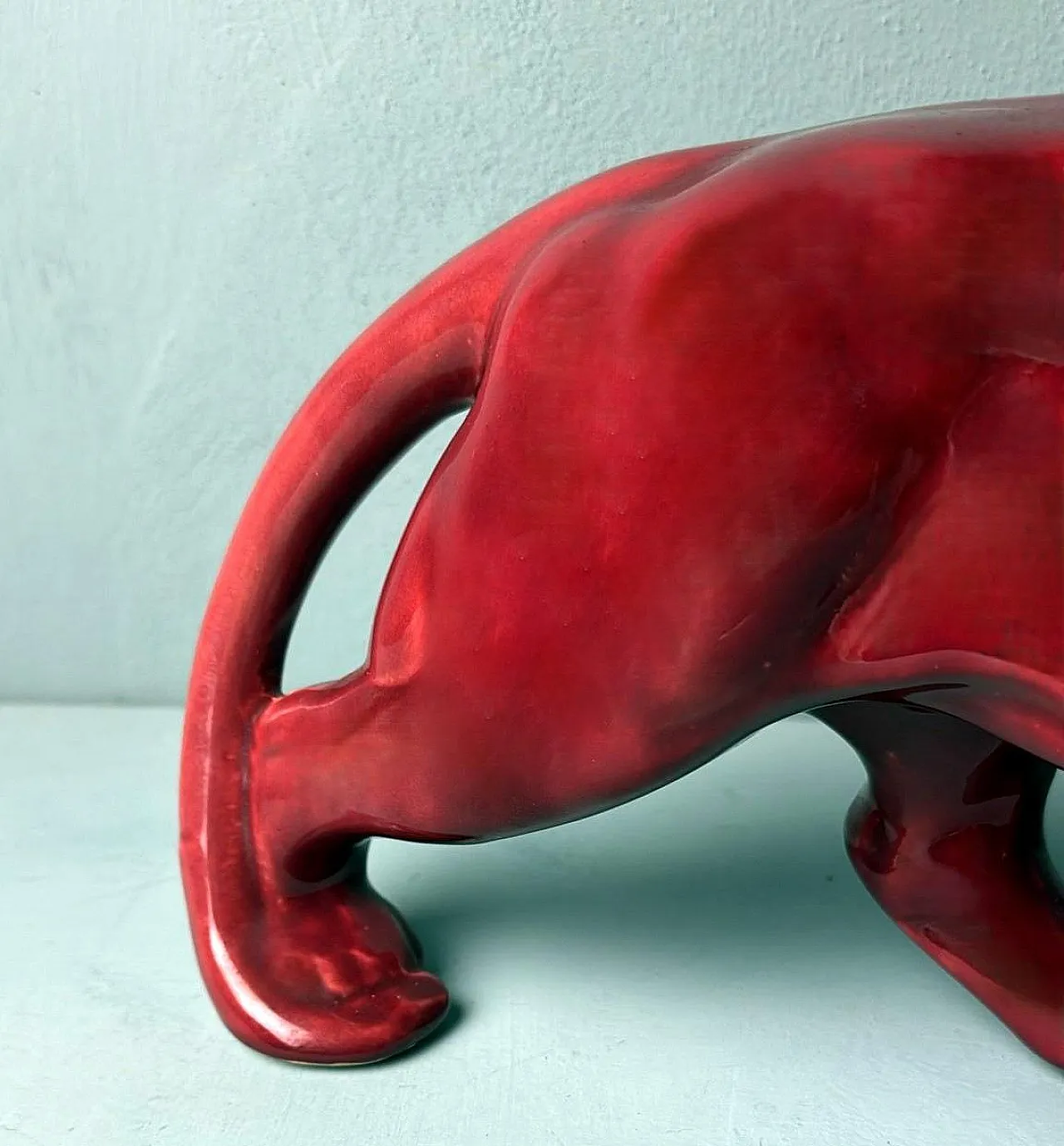 Panther in Saint Clément Deco style in glazed ceramic, 1930s 13