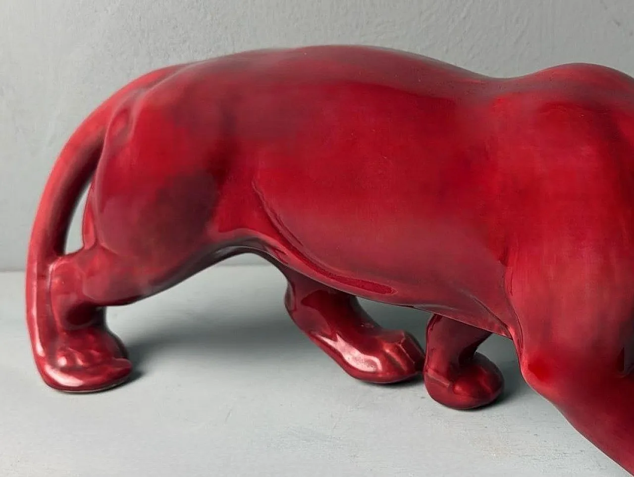 Panther in Saint Clément Deco style in glazed ceramic, 1930s 14