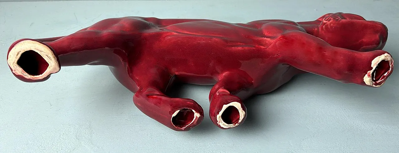 Panther in Saint Clément Deco style in glazed ceramic, 1930s 16