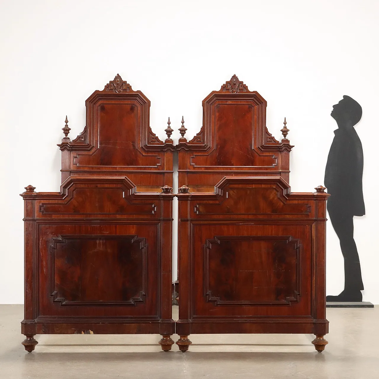 Letto matrimoniale (singoli affiancati), in legno, '800 2