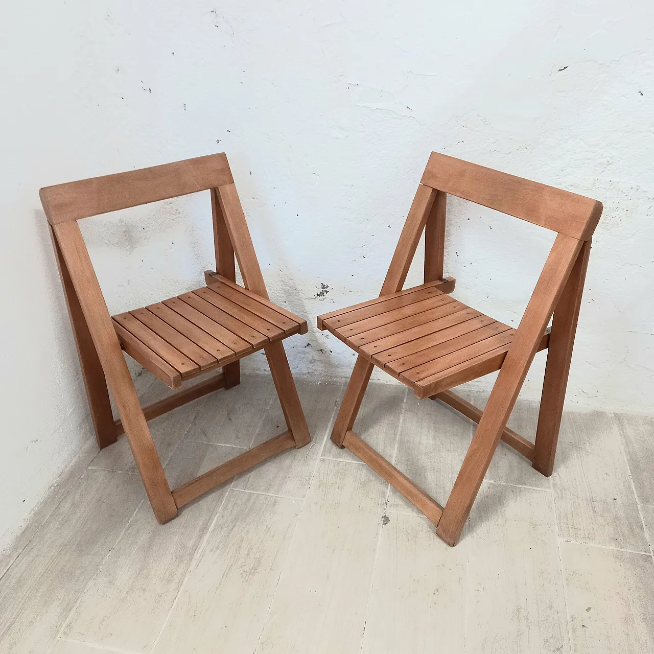 Coppia di sedie pieghevoli Trieste produzione Bazzani 1