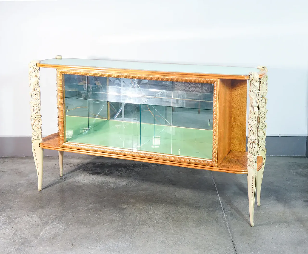 Credenza in legno e vetro, anni '40 2