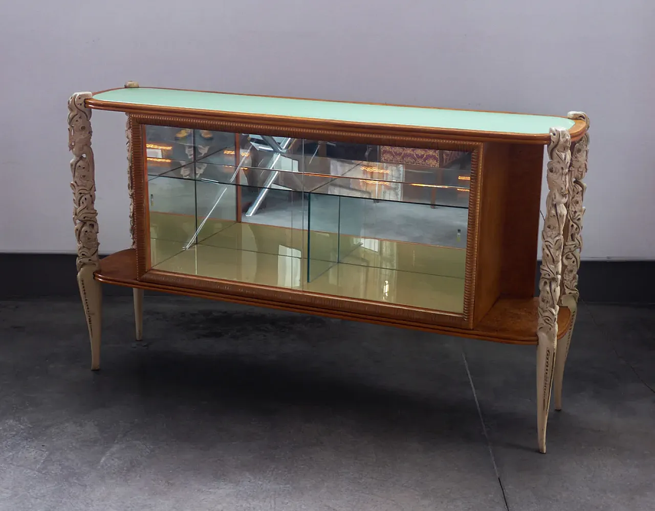 Credenza in legno e vetro, anni '40 3