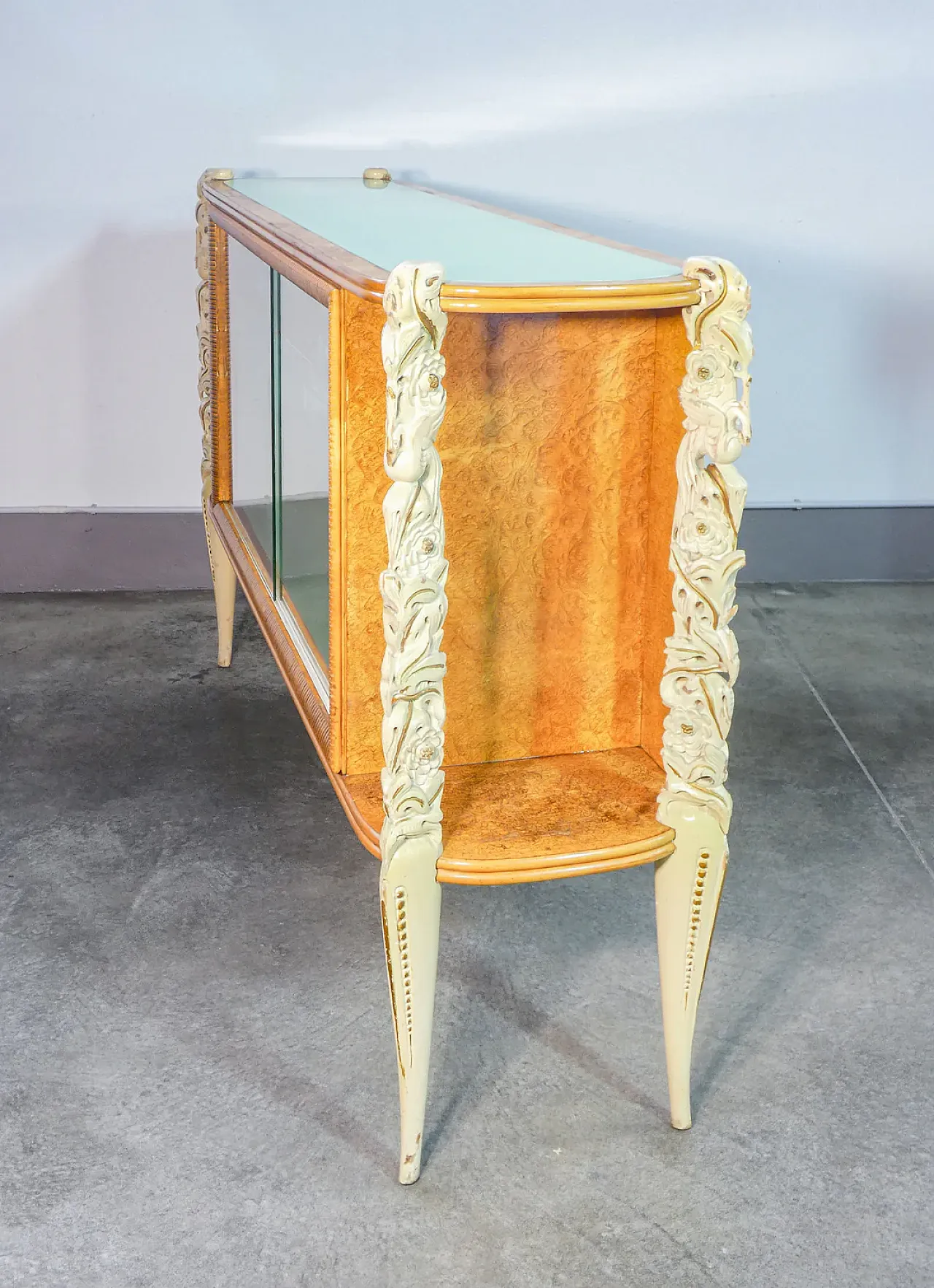 Credenza in legno e vetro, anni '40 6
