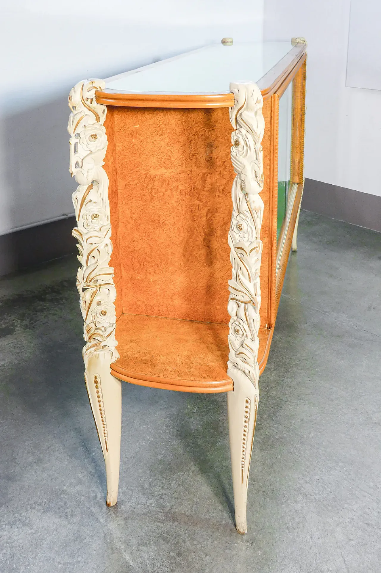 Credenza in legno e vetro, anni '40 11