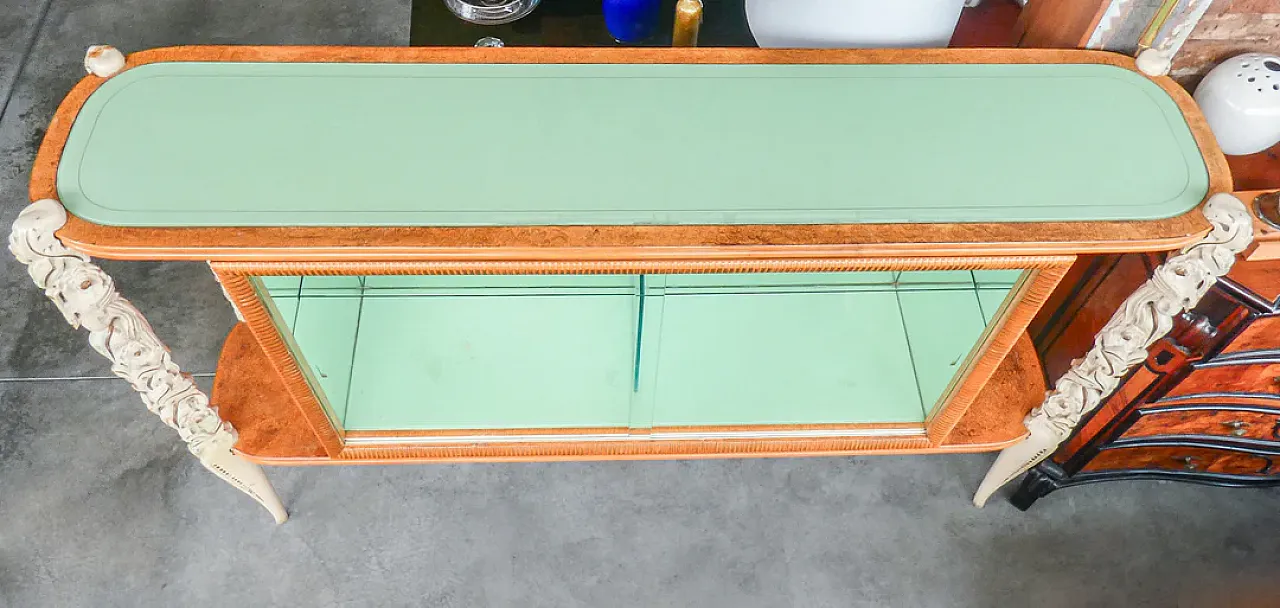 Credenza in legno e vetro, anni '40 13
