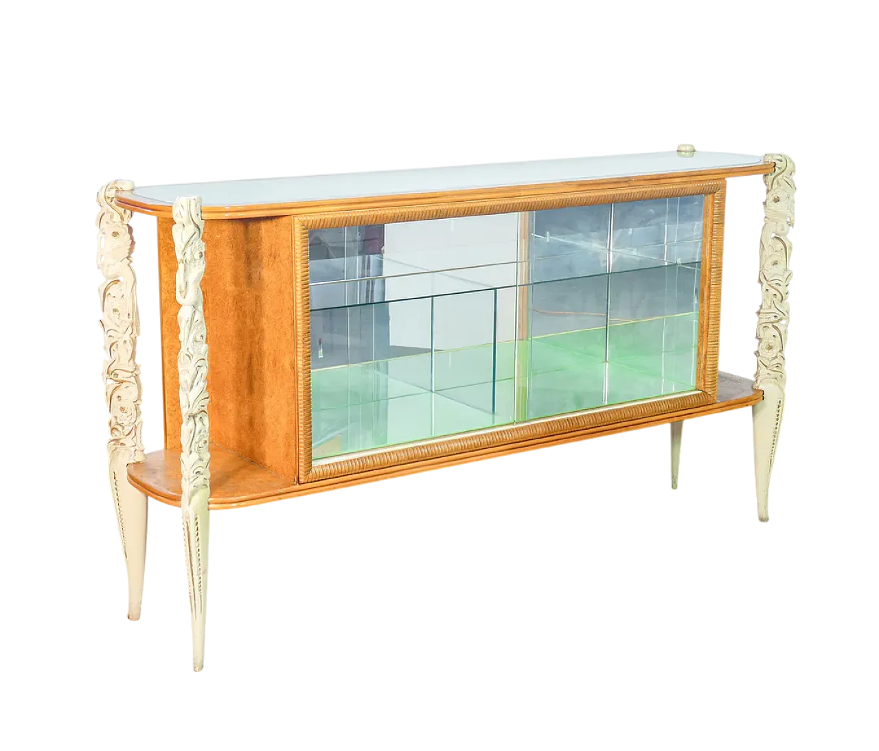 Credenza in legno e vetro, anni '40 15