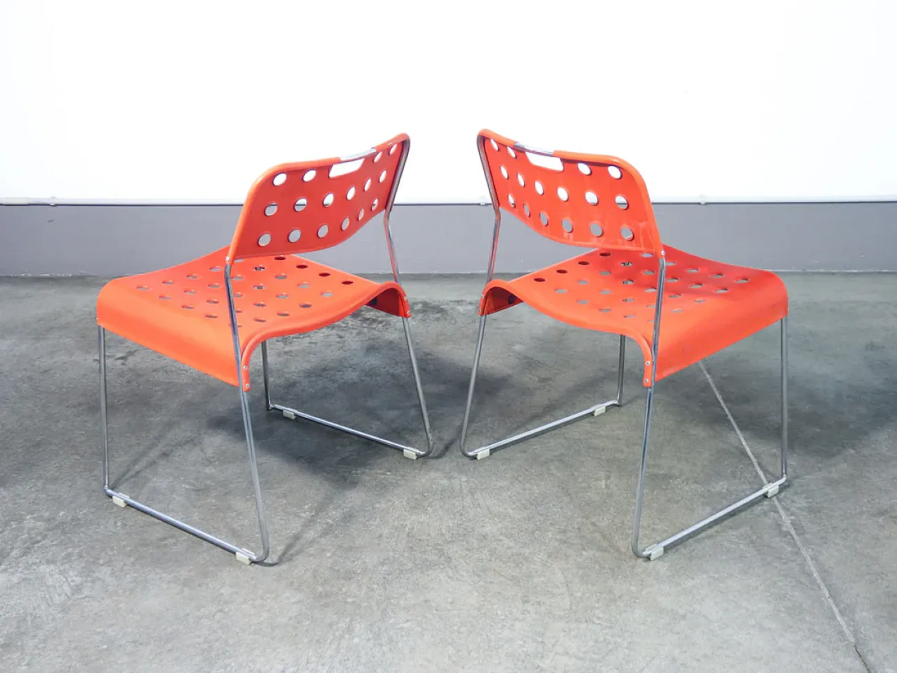 7 Omstak plastic and metal chairs, 1970s 9
