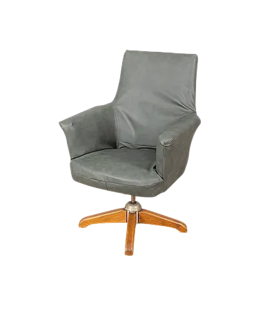 Poltrona girevole in pelle di Anonima Castelli per Castelli, anni '50