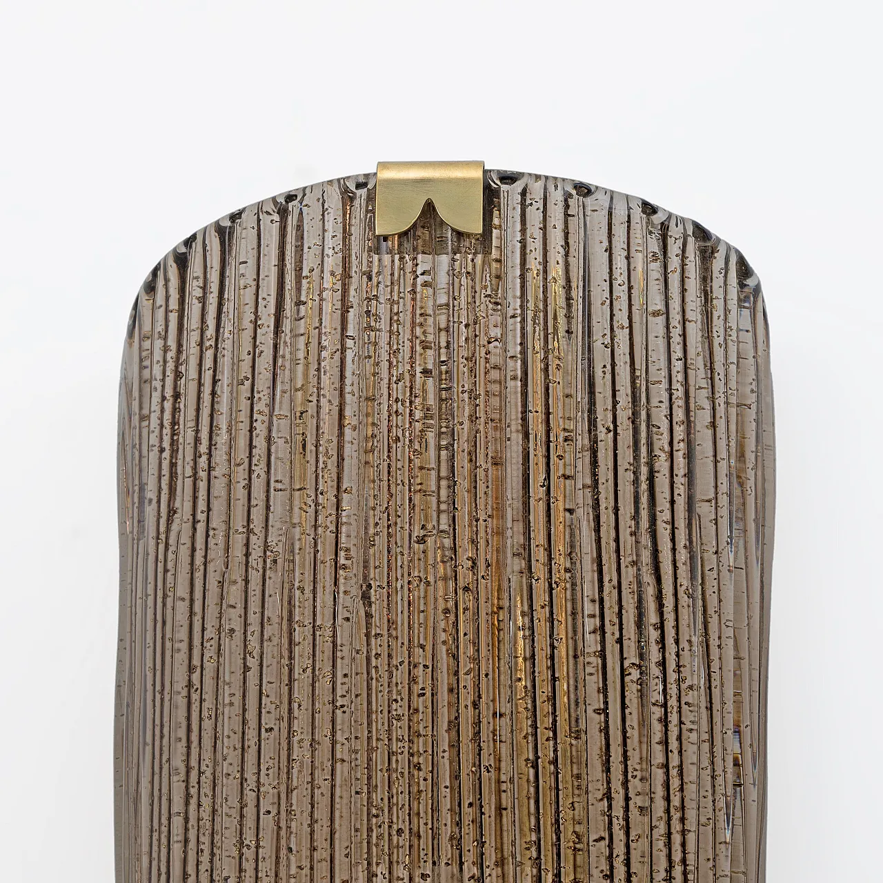 Pair of amber murano glass and brass sconces, 2000s 7