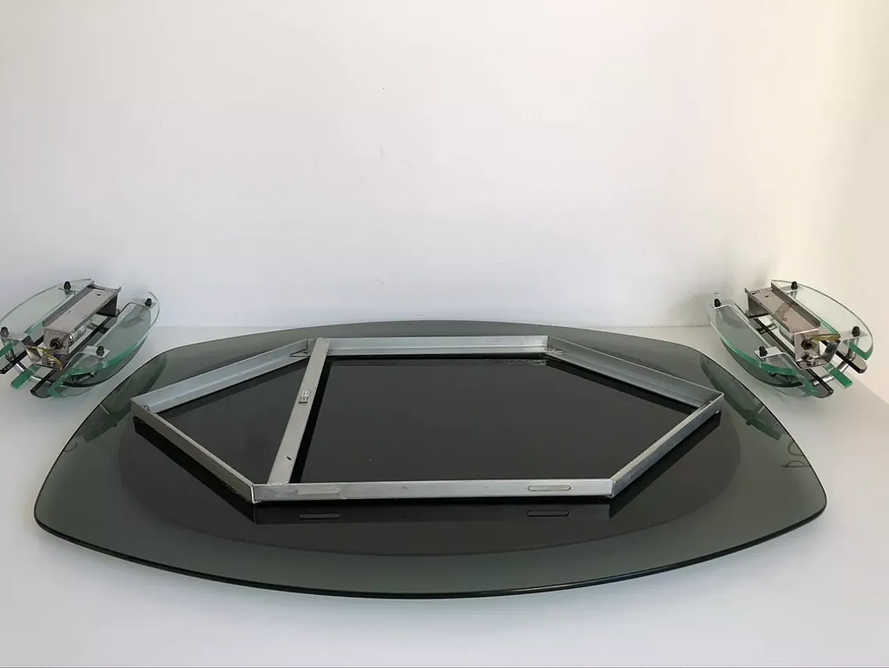 Pair of wall lamps with mirror by Veca, 1970s 1