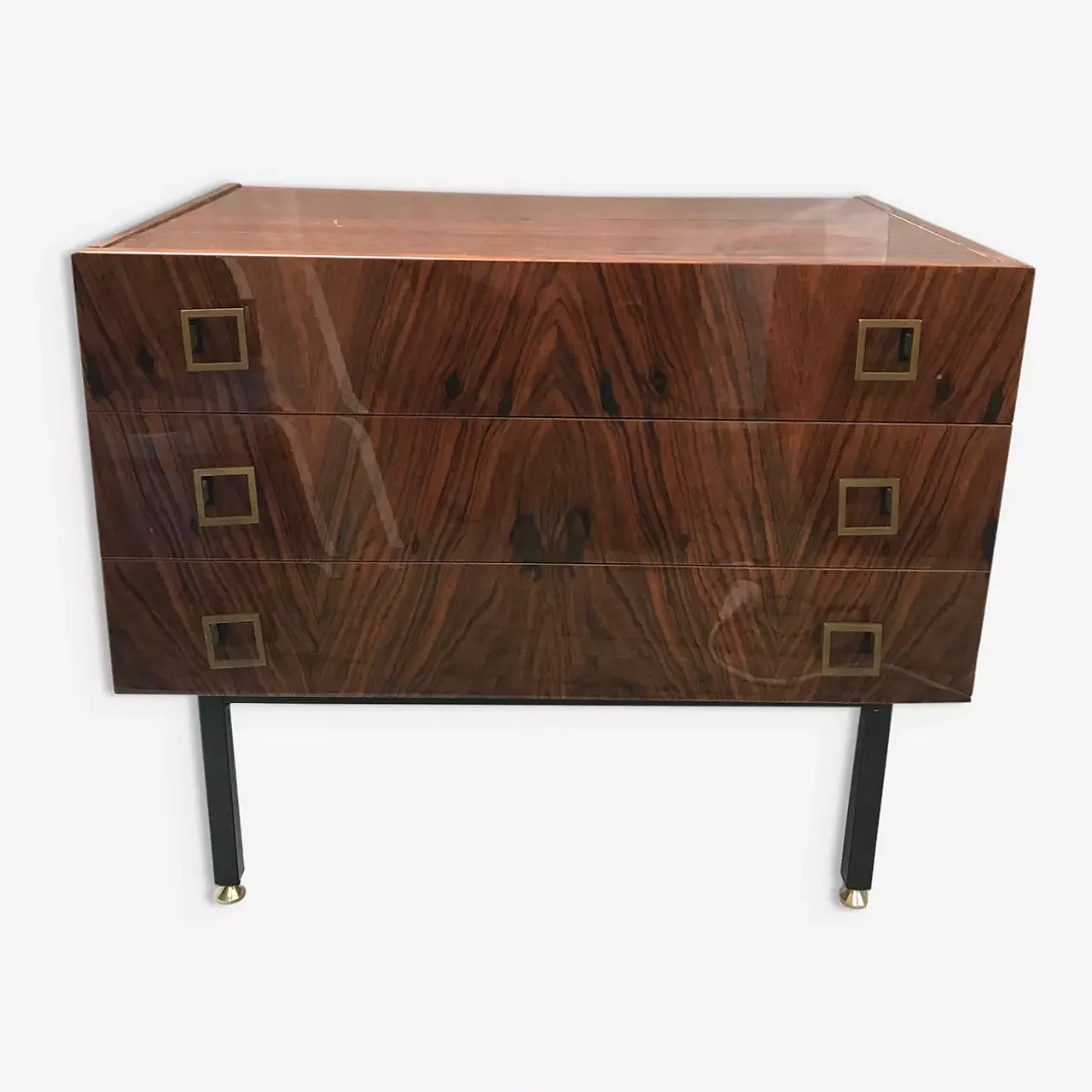 Lacquered chest of drawers with rosewood veneer, late 20th century 6