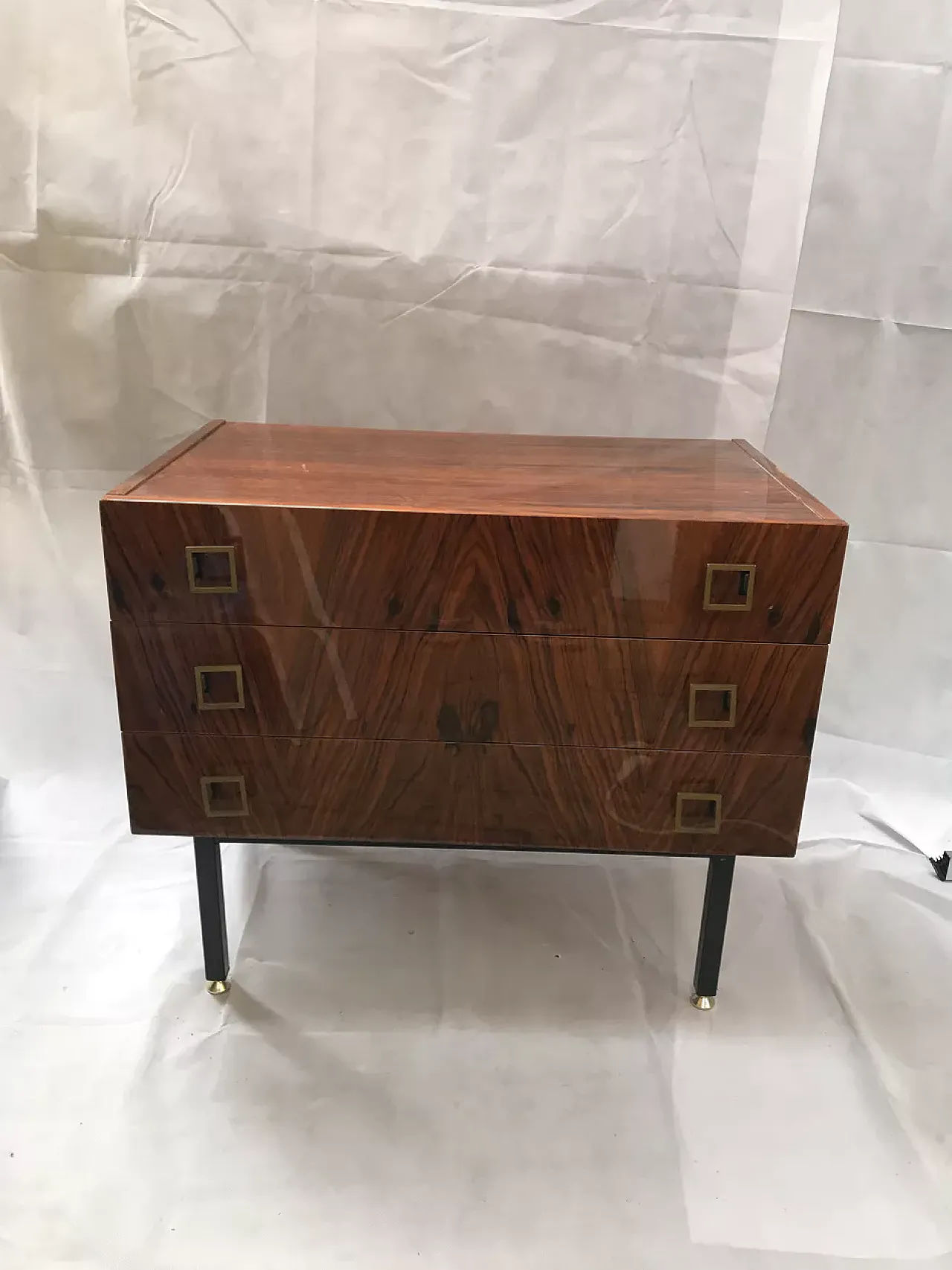 Lacquered chest of drawers with rosewood veneer, late 20th century 12