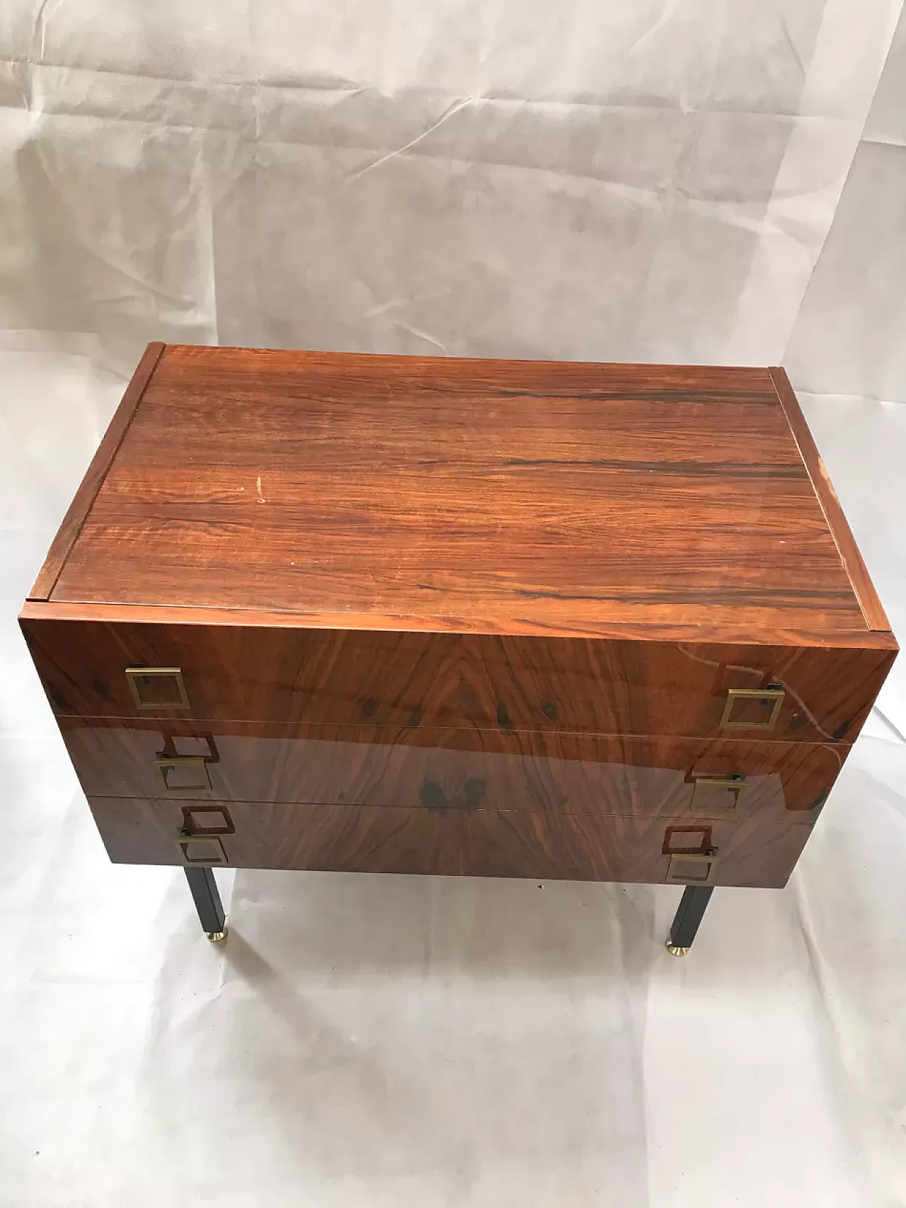 Lacquered chest of drawers with rosewood veneer, late 20th century 15