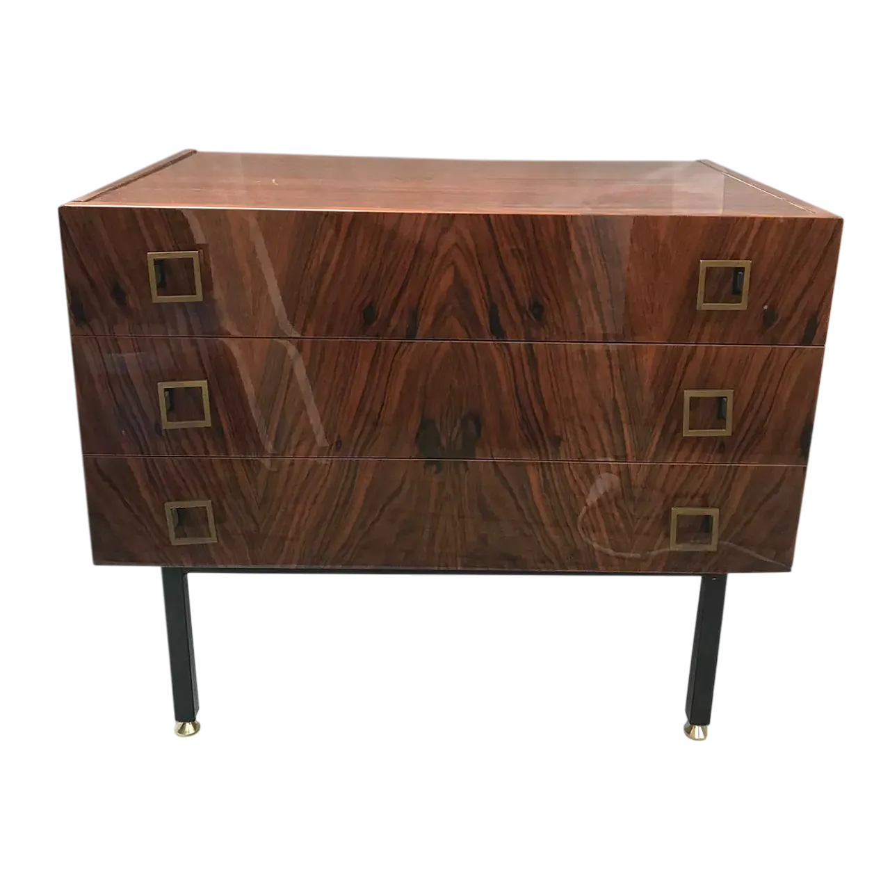 Lacquered chest of drawers with rosewood veneer, late 20th century 20
