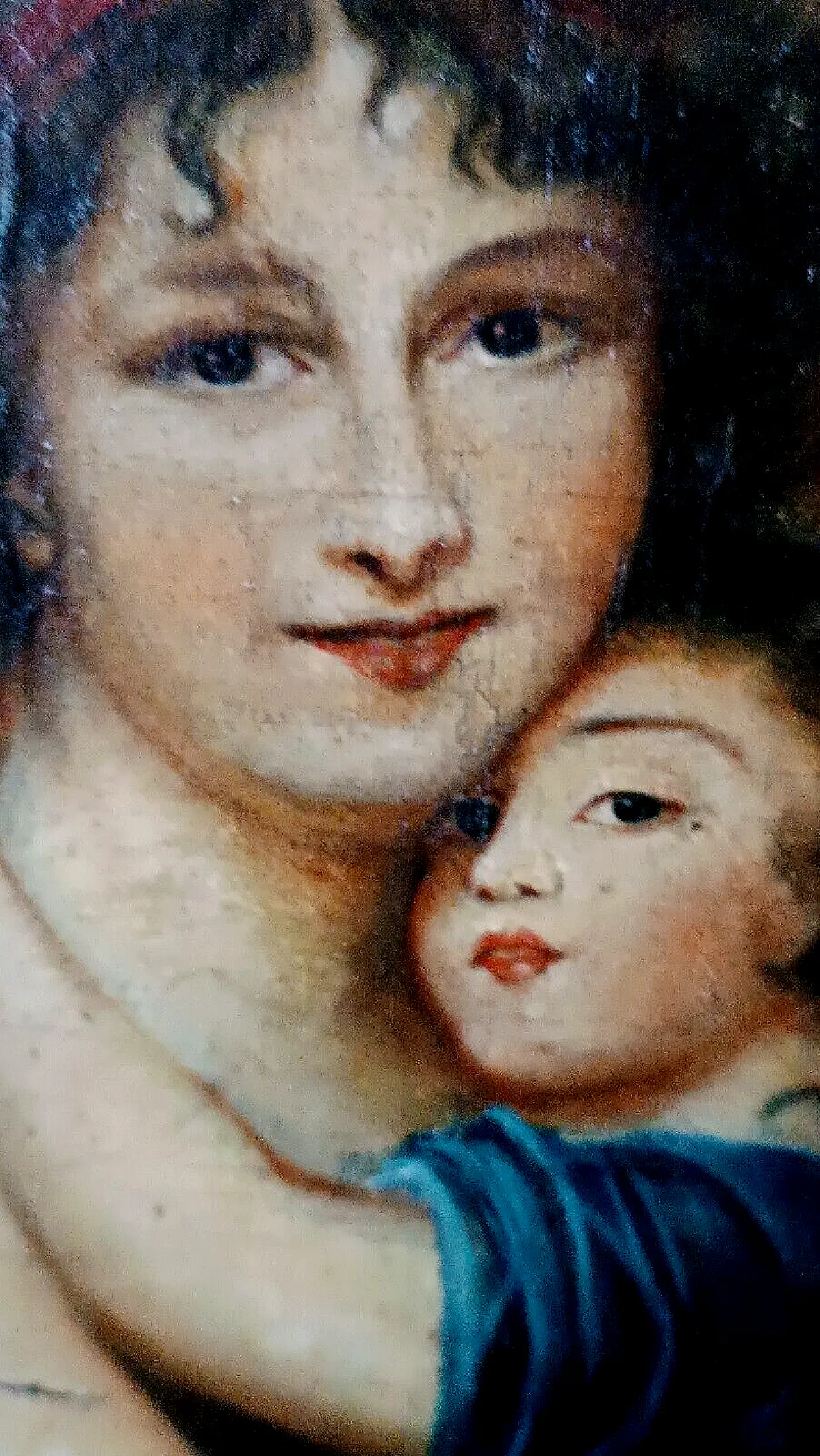 Ritratto di famiglia, olio su tela con cornice coeva, '800 6