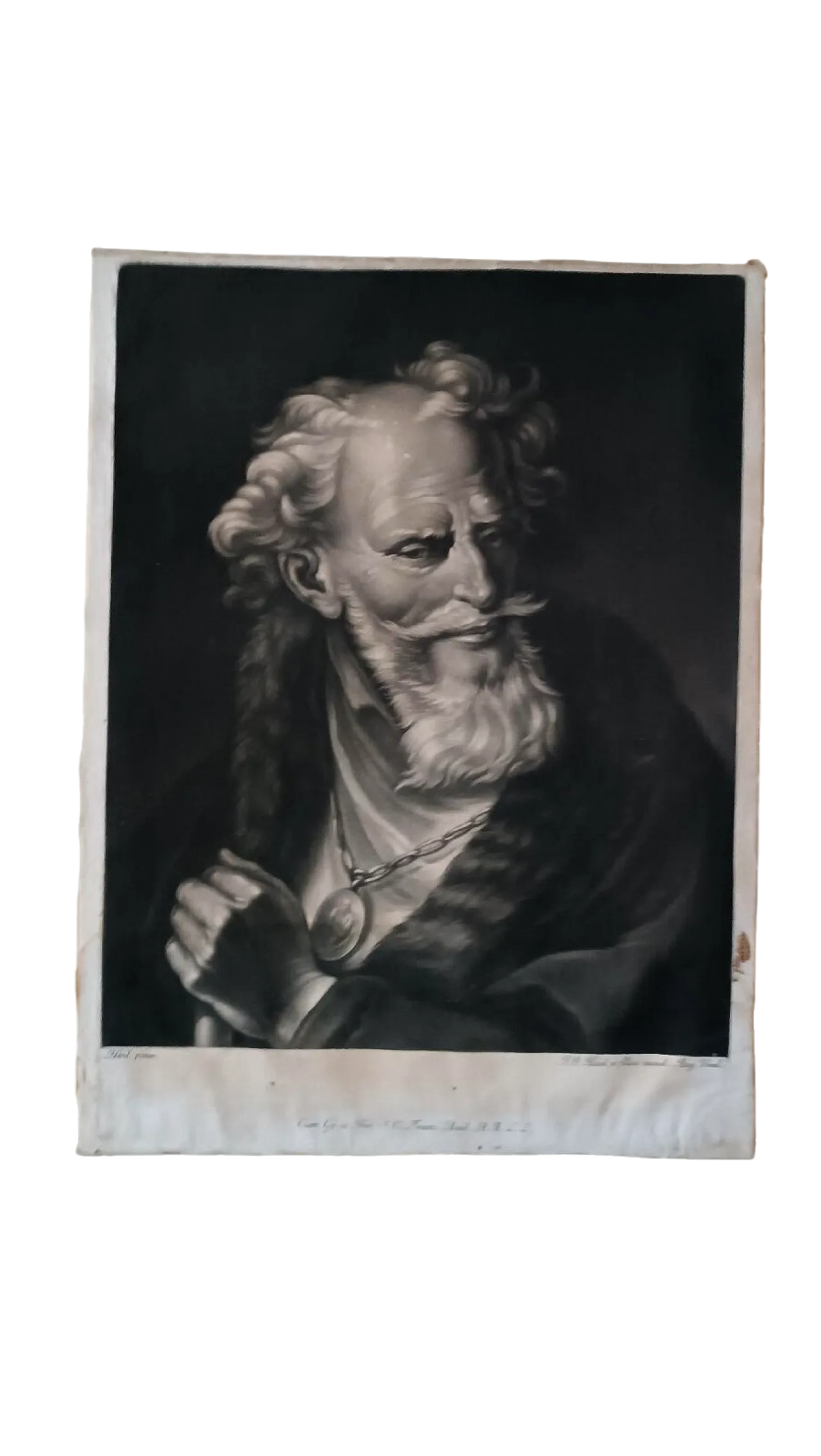 Manly portrait of Johann Jacob Haid, engraving on paper, 18th century 9