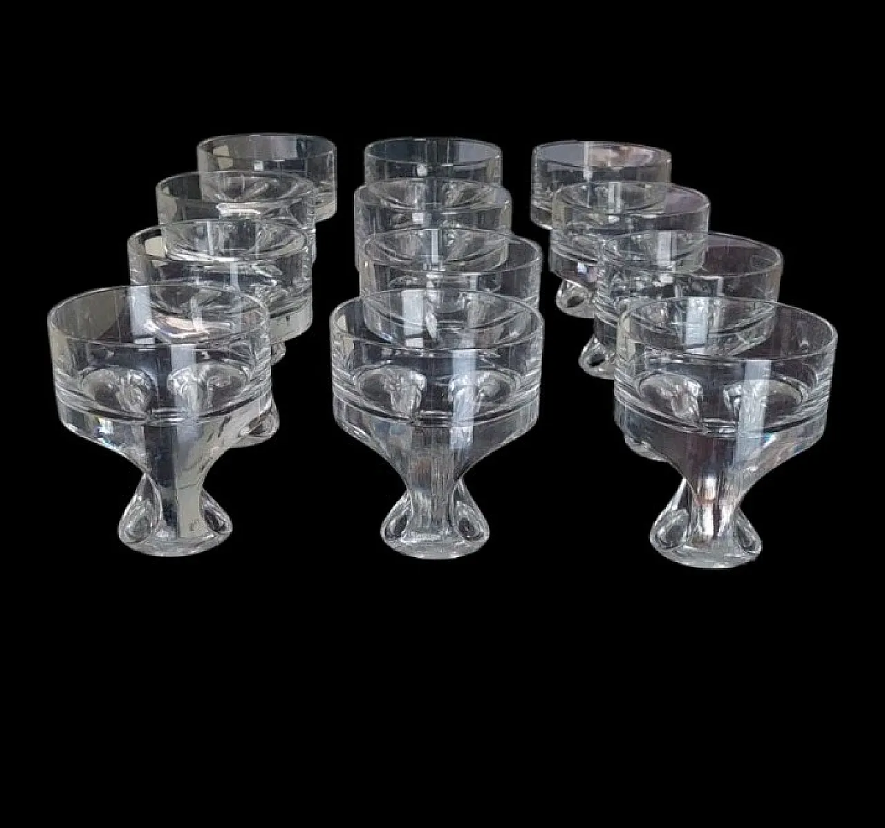12 whisky glasses Kristall Krisla by Taddei Sistini, 1960s 1