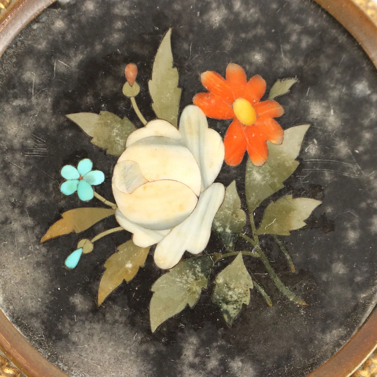 Scrigno in bronzo con coperchio in marmo, '800 4