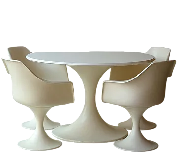 Tavolino e sedie in fibra di vetro di Play, anni '60