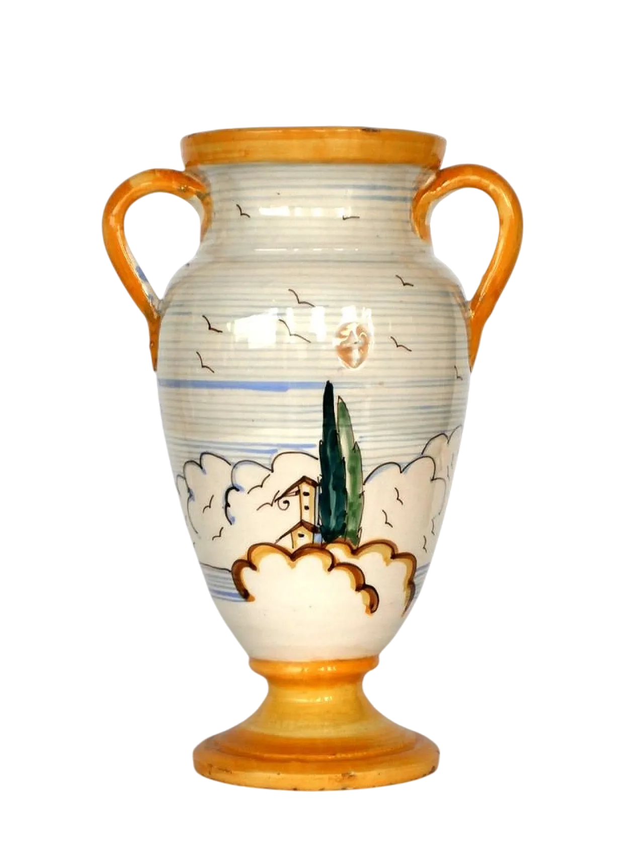 Majolica pottery vase by Novecento, 1930s 7