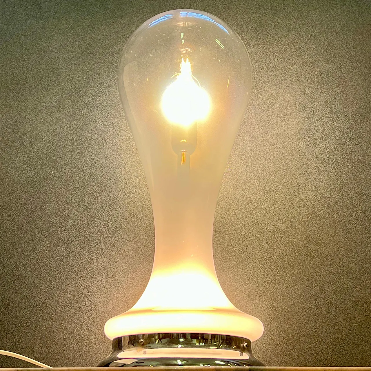 Blown lattimo glass avolo lamp by A.V. Mazzega, 1970s 2