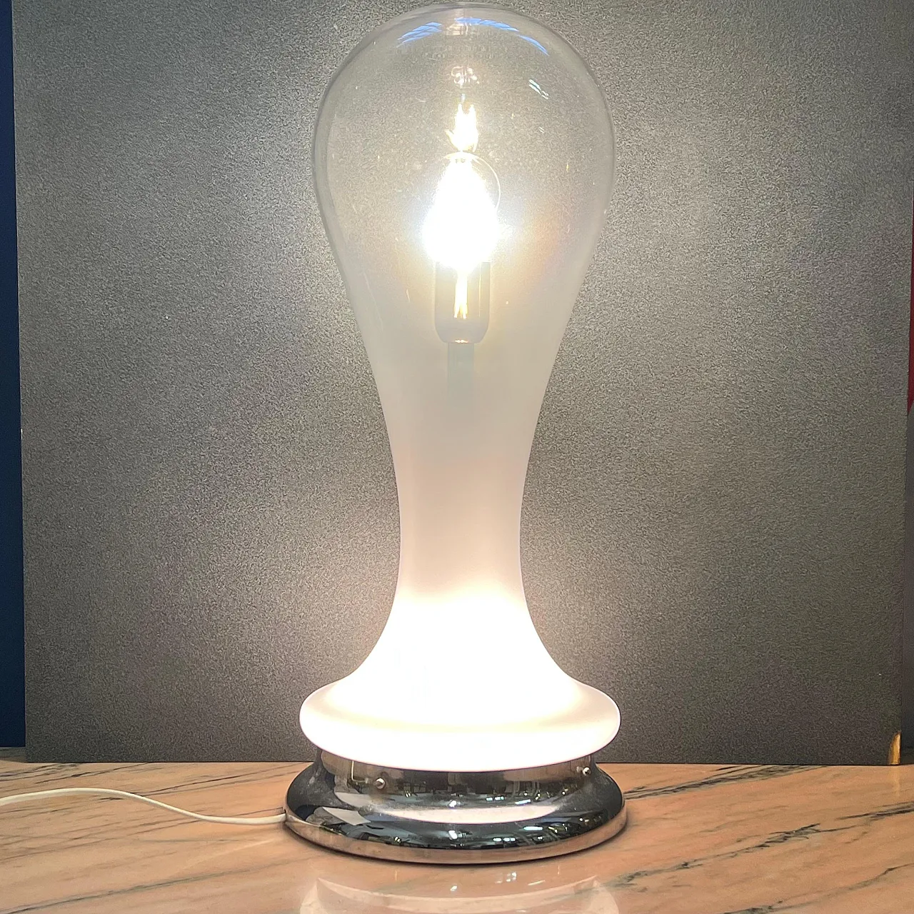 Blown lattimo glass avolo lamp by A.V. Mazzega, 1970s 3