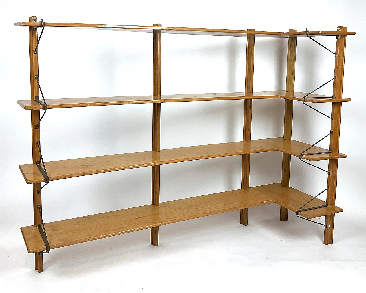 Cabinet with drop-down desk and hanging corner bookcase, 1950s 10