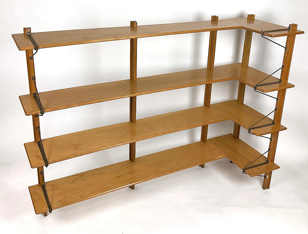 Cabinet with drop-down desk and hanging corner bookcase, 1950s 11