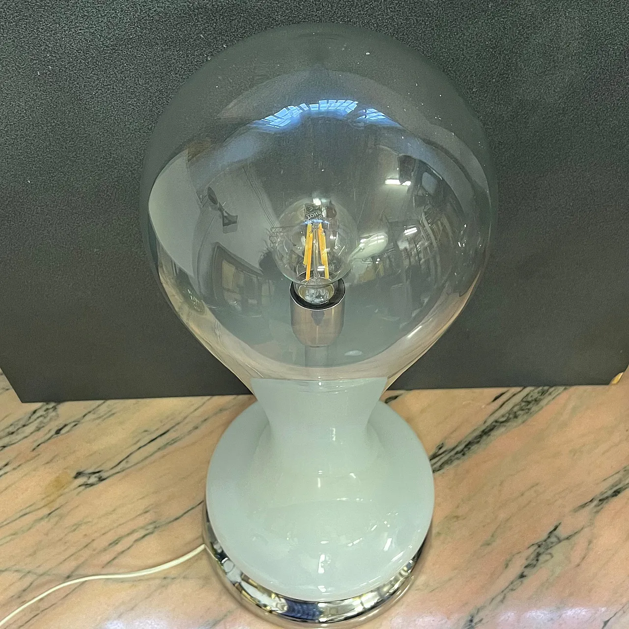 Blown lattimo glass avolo lamp by A.V. Mazzega, 1970s 9