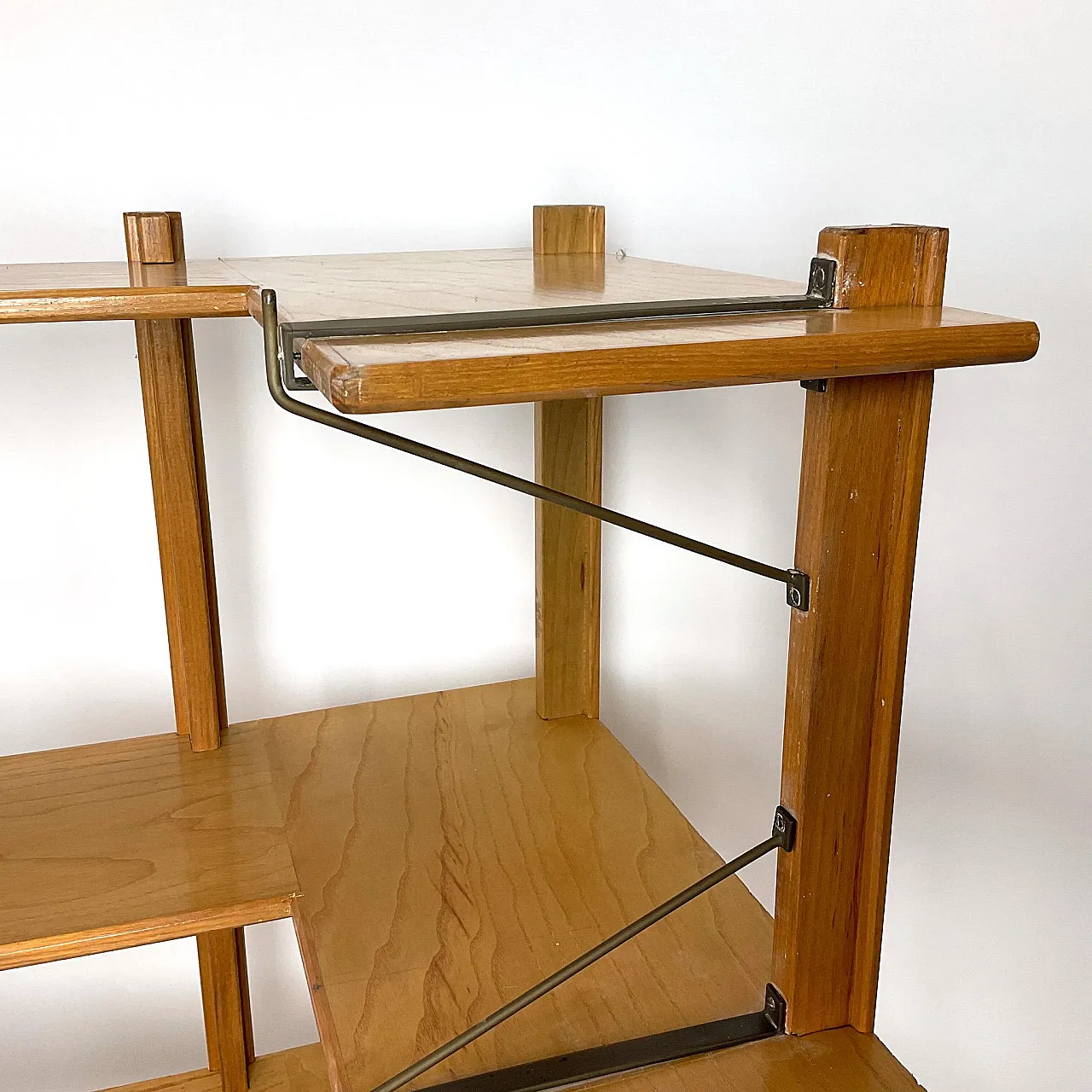 Cabinet with drop-down desk and hanging corner bookcase, 1950s 13