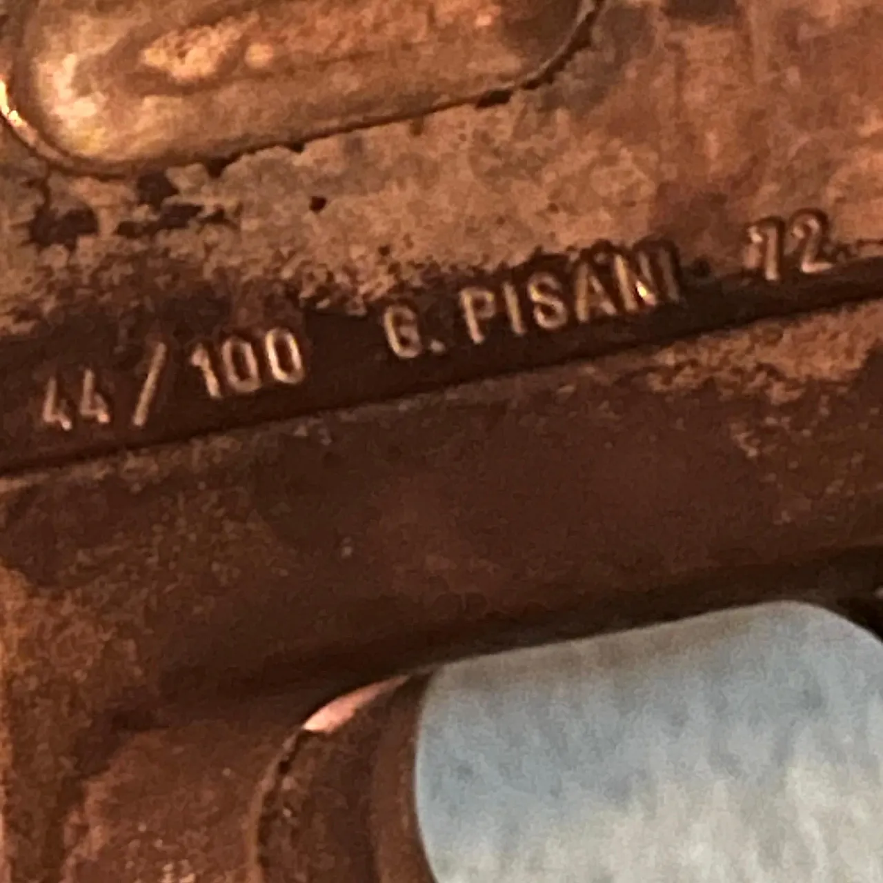 Gianni Pisan, table sculpture with gun, numbered 44/100, 1970s 8