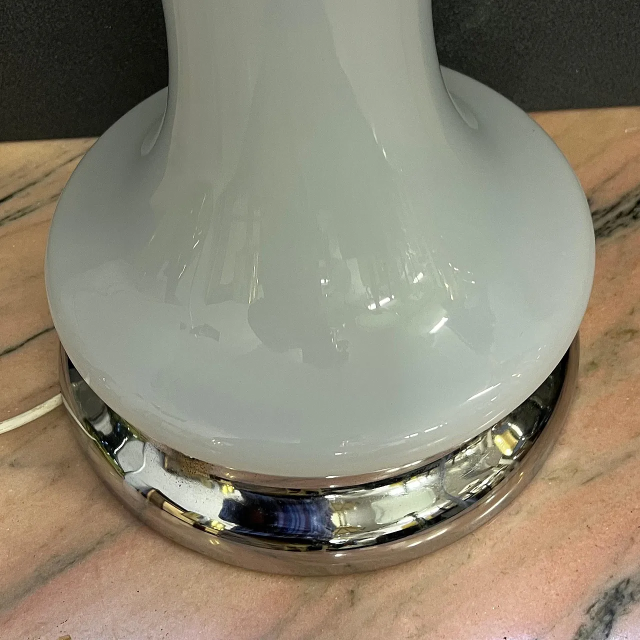 Blown lattimo glass avolo lamp by A.V. Mazzega, 1970s 10