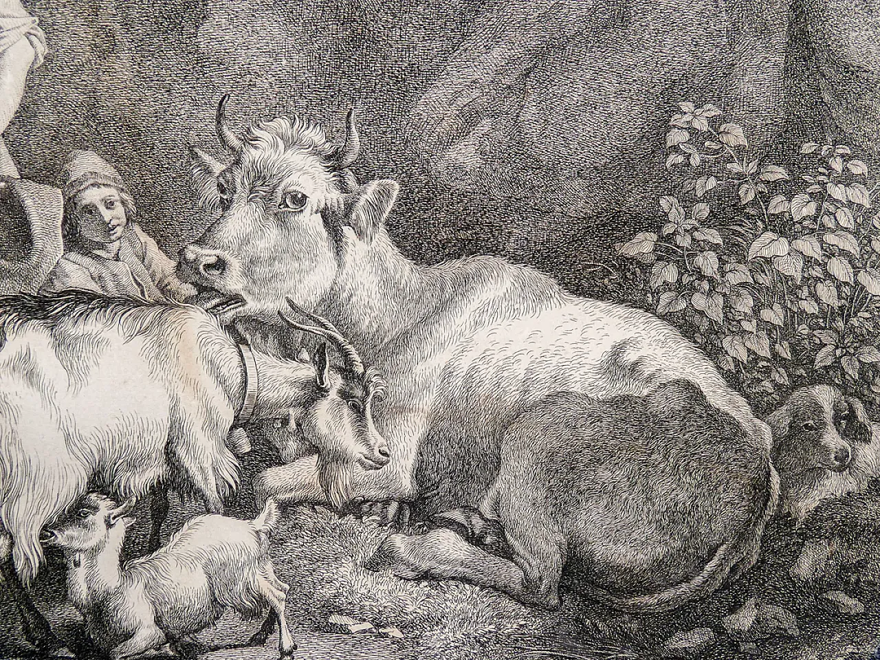 Scena Bucolica di Francesco Londonio, incisione ad acquaforte, '800 5