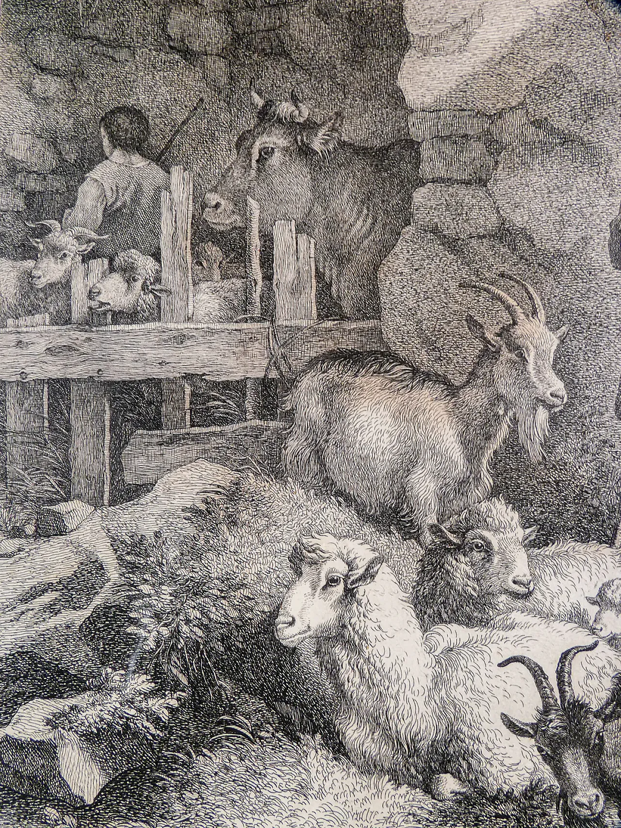 Scena Bucolica di Francesco Londonio, incisione ad acquaforte, '800 6