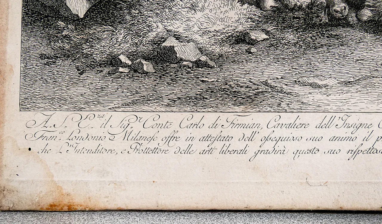 Scena Bucolica di Francesco Londonio, incisione ad acquaforte, '800 7